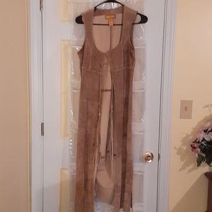 Vintage leather full length vest